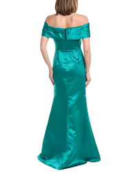 Rene Ruiz Off-The-Shoulder Satin Gown