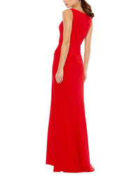 Mac Duggal Faux Wrap Sleeveless V Neck Gown