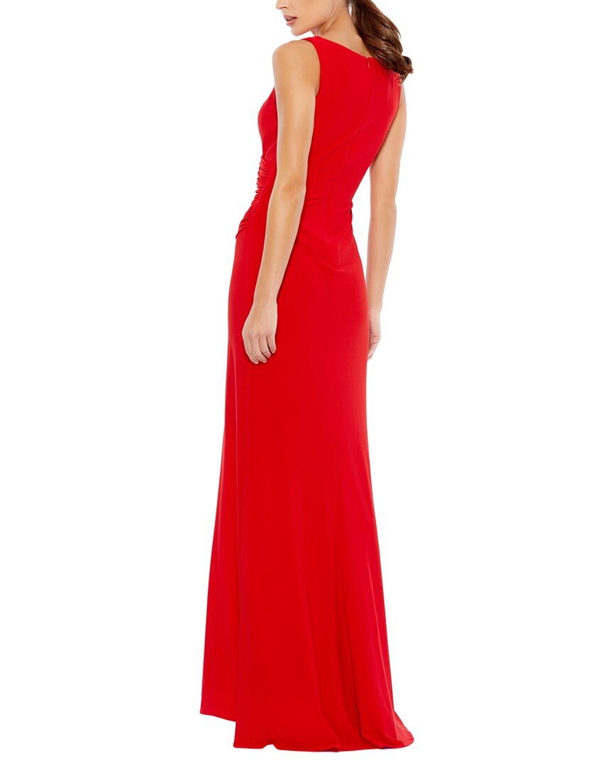 Mac Duggal Faux Wrap Sleeveless V Neck Gown
