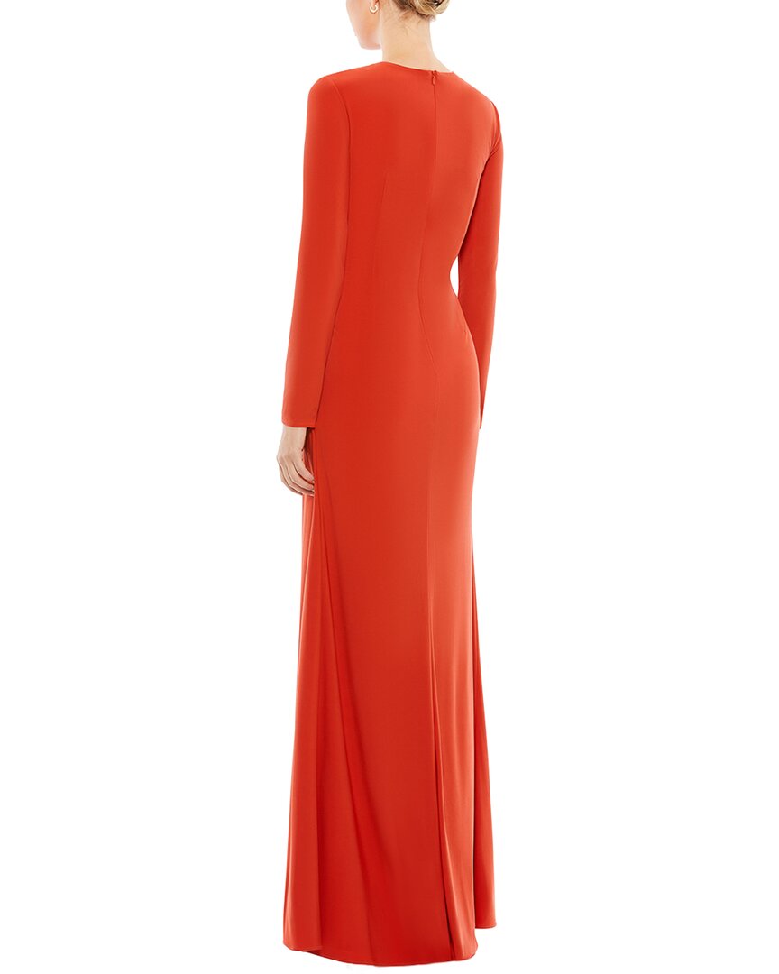 Mac Duggal Long Sleeve Keyhole Draped Gown