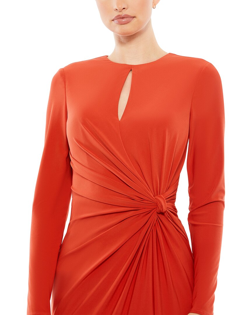 Mac Duggal Long Sleeve Keyhole Draped Gown