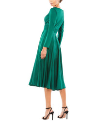 Mac Duggal Long Sleeve A Line Midi Dress
