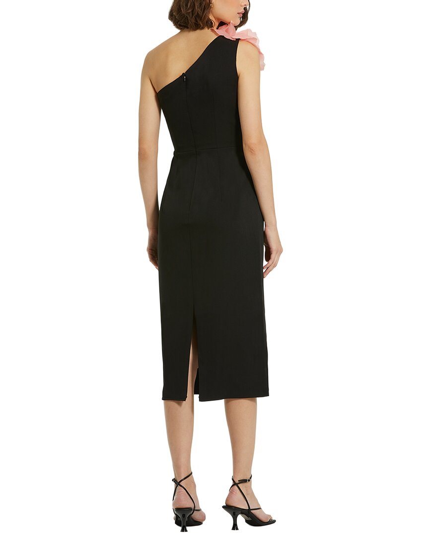 Mac Duggal Crepe One Shoulder Midi Dress With Flower