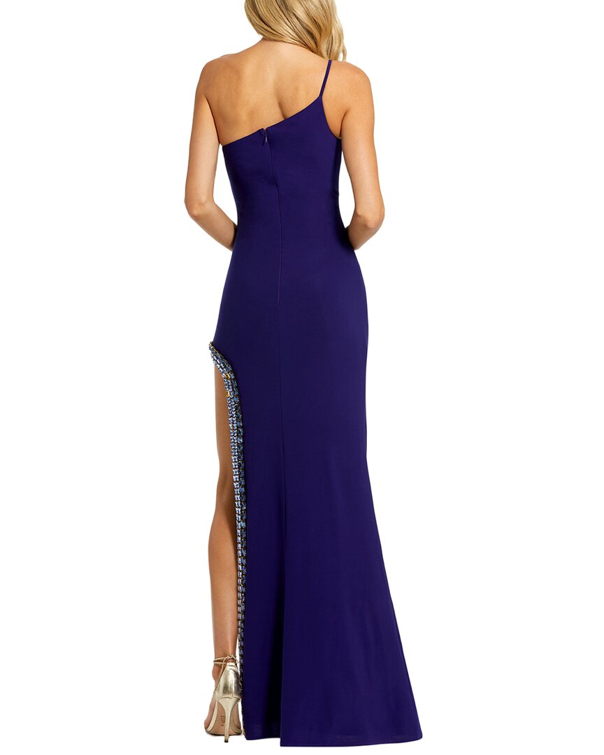 Mac Duggal One Shoulder Gown With Embellished Slit