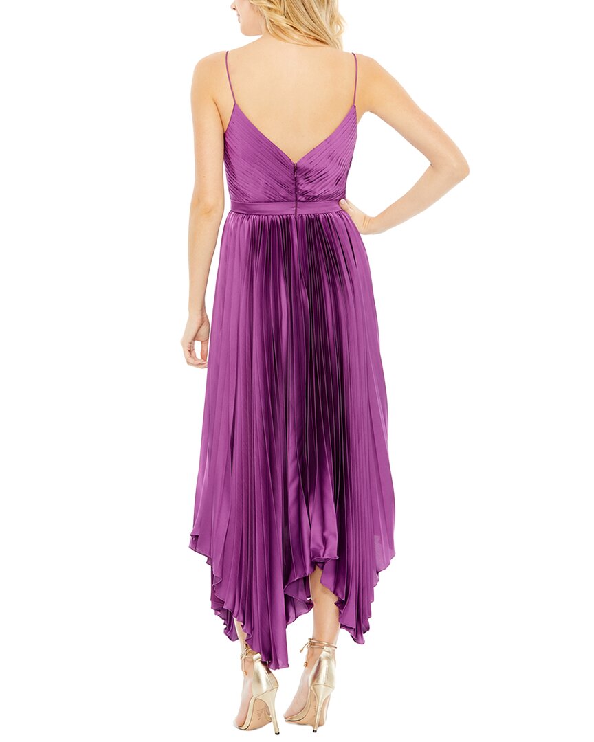Mac Duggal Satin Flowy Pleated Dress