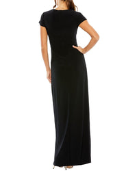 Mac Duggal Slit Gown With Side Beaded Detail