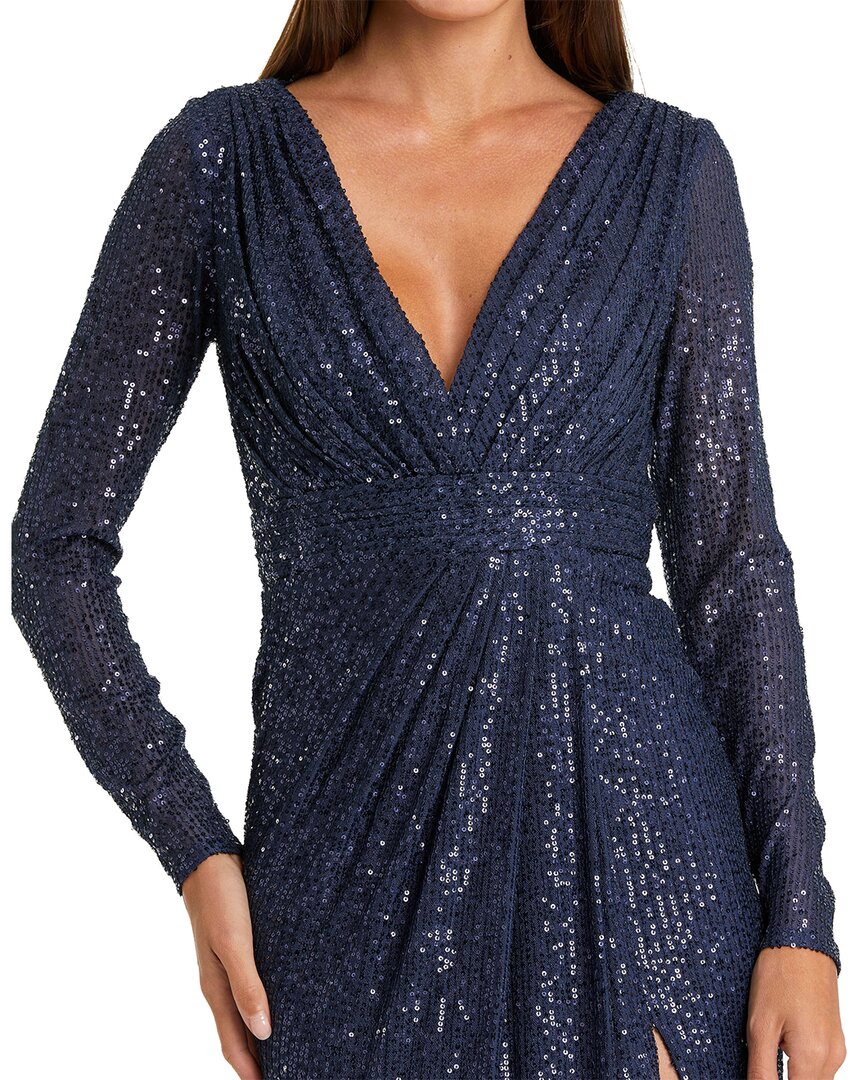 Mac Duggal Sequined Long Sleeve Gown