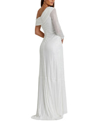 Mac Duggal Mac Duggal Sequined Drop Shoulder Faux Wrap Gown