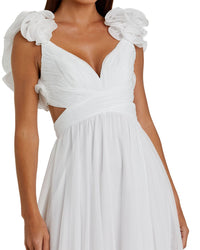 Mac Duggal Ruffle Tiered Cut-Out Chiffon Gown