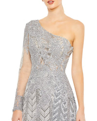 Mac Duggal Embellished One Shoulder A Line Gown