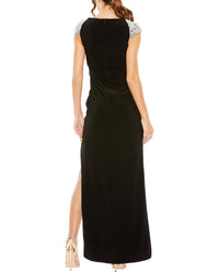 Mac Duggal Embellished Cap Sleeve Evening Gown
