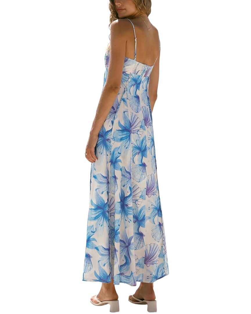 Amina Glam Sleeveless Printed Linen-Blend Maxi Dress