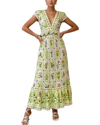 Amina Glam Printed Maxi Dress