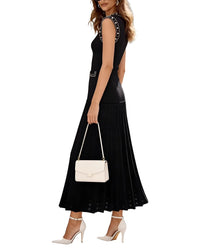 LEON GORI Leon Gori Sleeveless Solid Maxi Dress