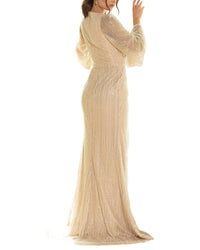 Terani Couture Beaded Solid Maxi Dress