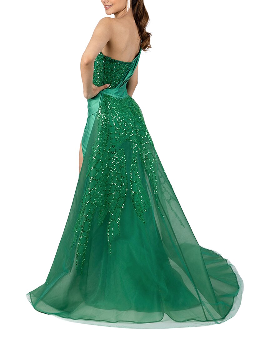 Terani Couture One Shoulder Solid Maxi Dress