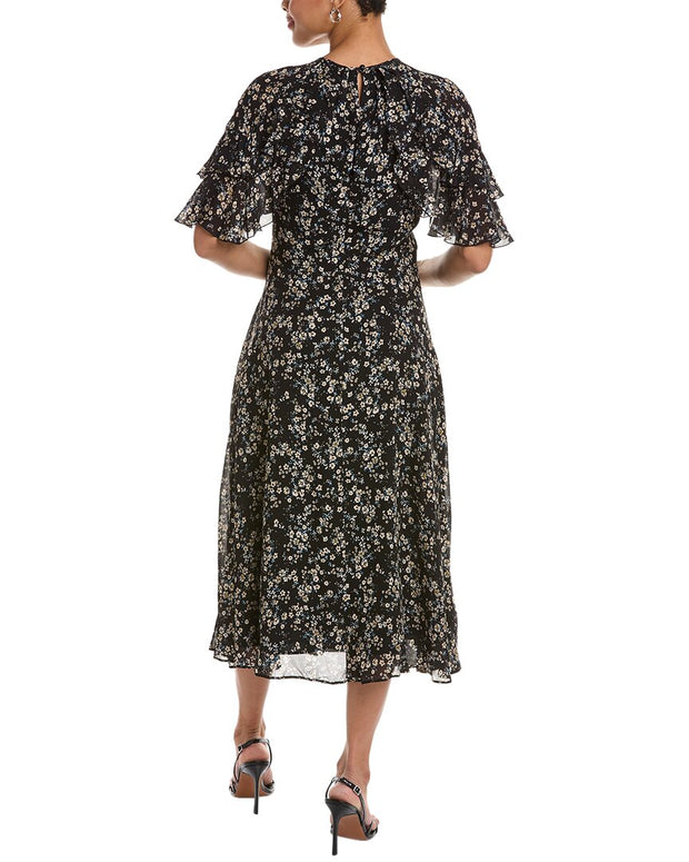 Teri Jon By Rickie Freeman Floral Midi Dress