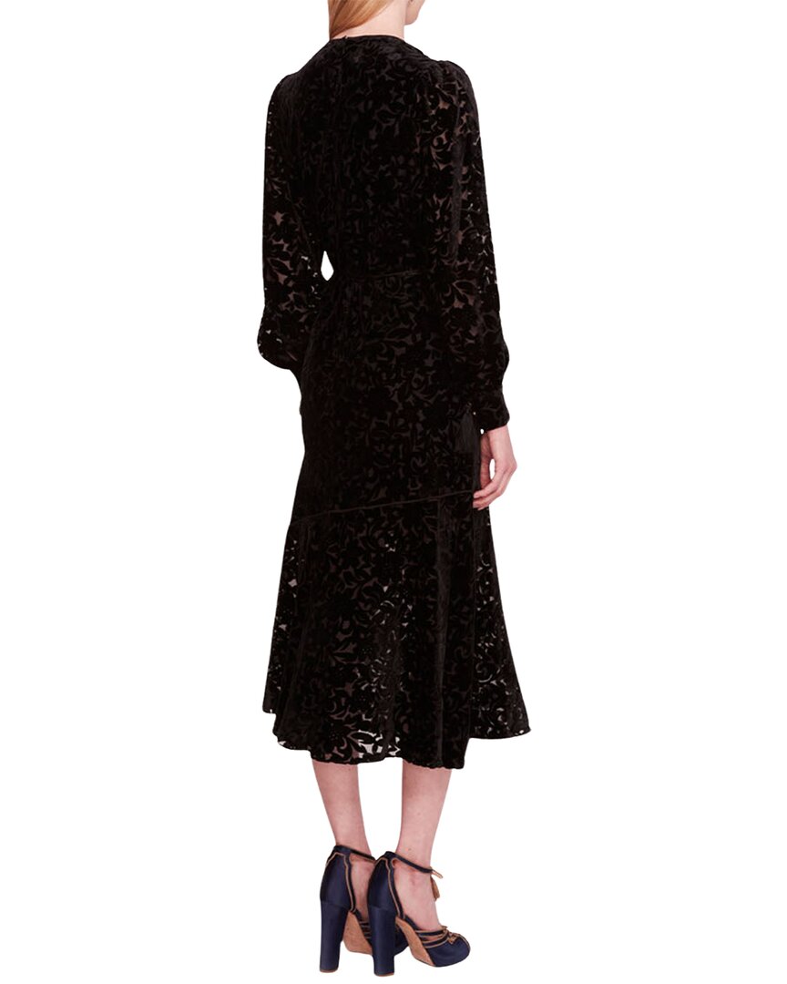 Marchesa Notte Velvet Burnout Midi Dress