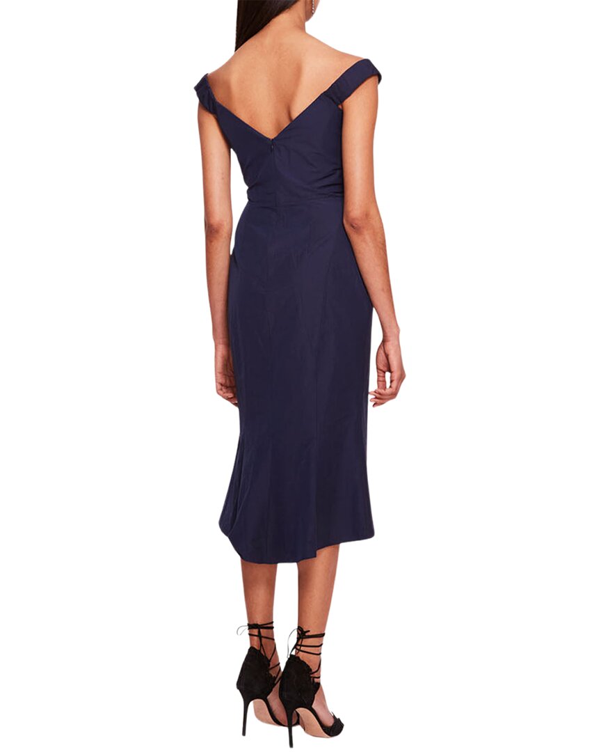Marchesa Notte Taffeta Trumpet Midi Dress