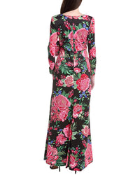 Tadashi Shoji Printed Long Sleeve Maxi Dress