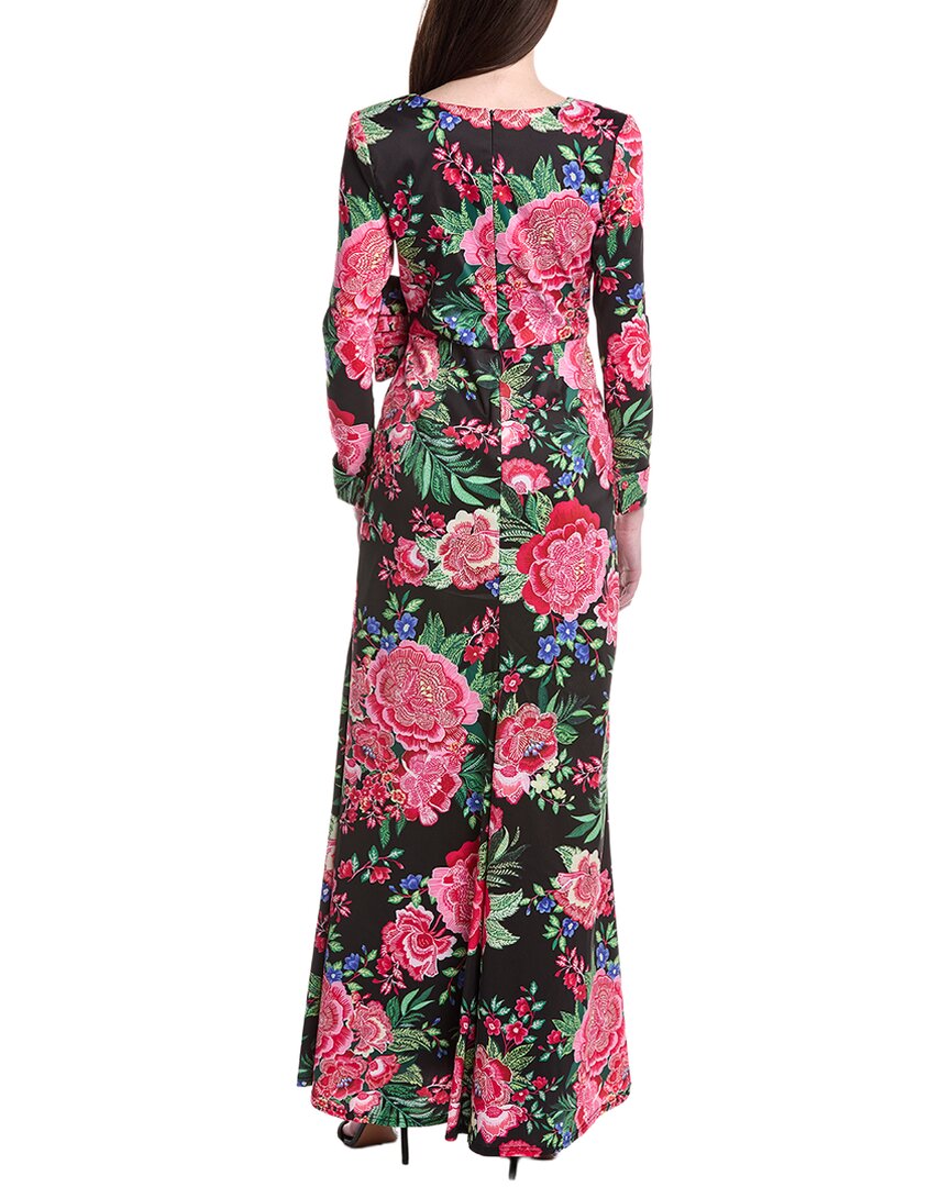 Tadashi Shoji Printed Long Sleeve Maxi Dress