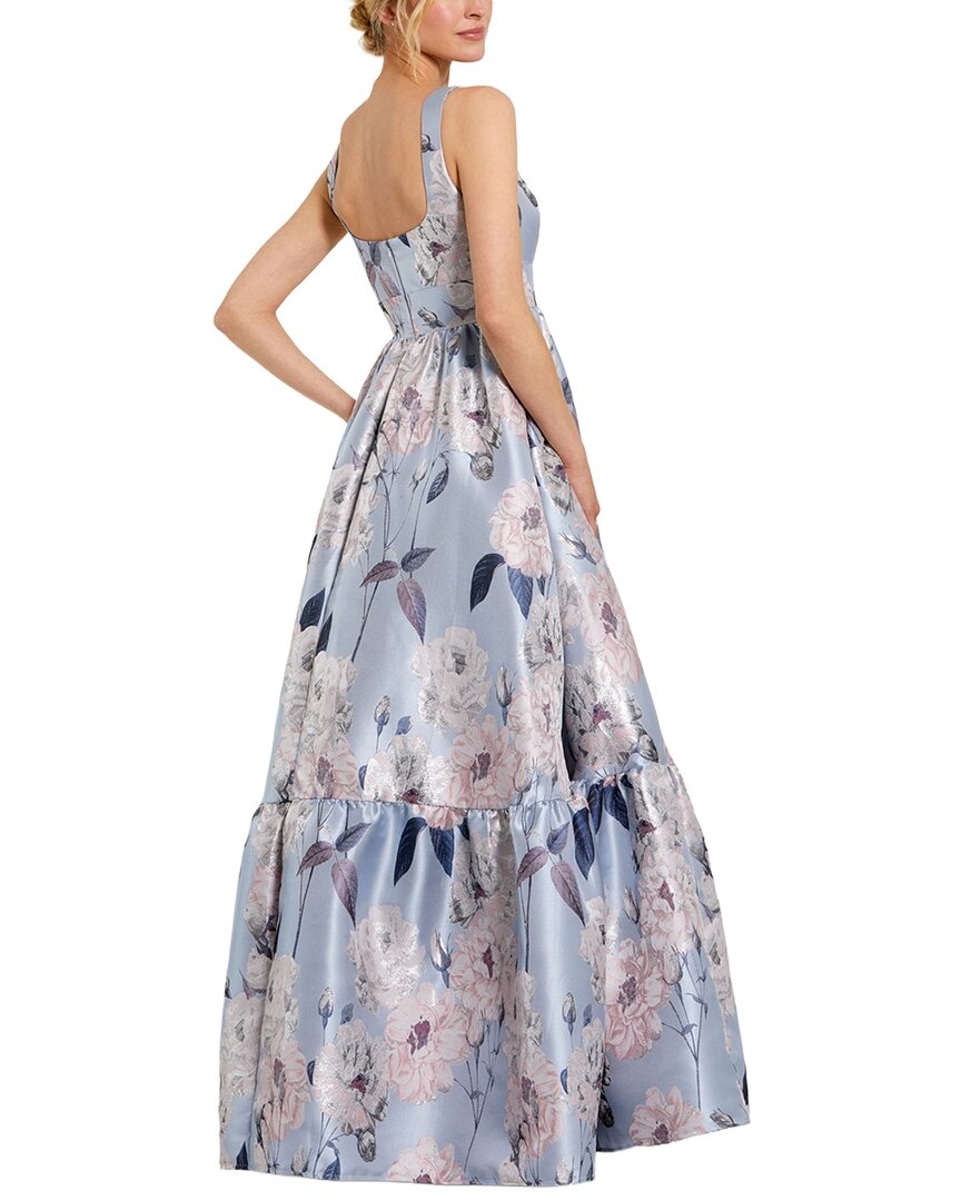 Mac Duggal Brocade Scoop Neck Sleeveless Floral Gown