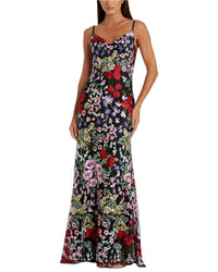 Mac Duggal Floral Lace Sweetheart Column Gown