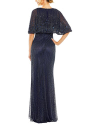 Mac Duggal Beaded Mesh A-Line Gown