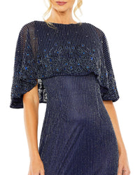 Mac Duggal Beaded Mesh A-Line Gown