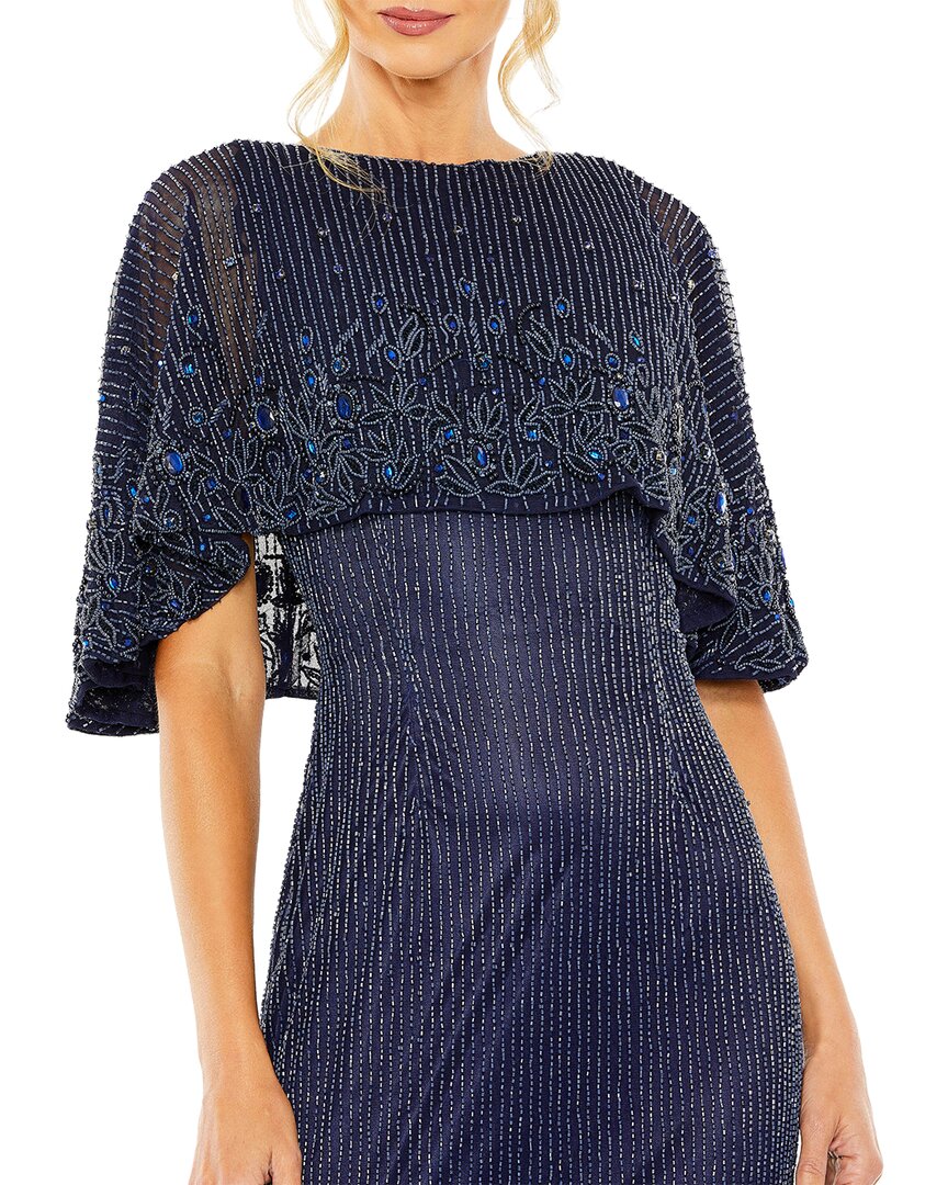Mac Duggal Beaded Mesh A-Line Gown