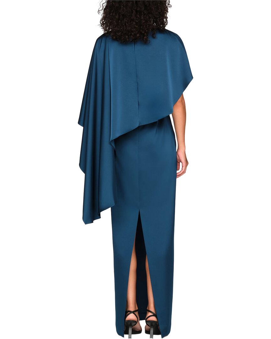 Theia Karis Cape Column Gown