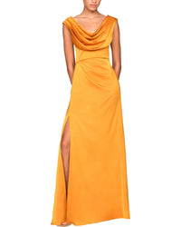 Theia Blair Cowl Draped Gown
