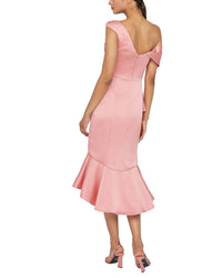 Theia Janice Draped Asymmetric Dress