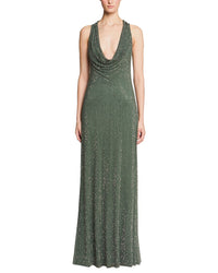 Halston Sunni Crystal Mesh Gown