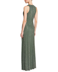 Halston Sunni Crystal Mesh Gown
