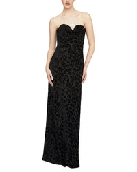 Halston Rosalie Chiffon Devore' Gown