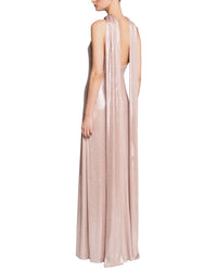 Halston Sofie Metallic Jersey Gown