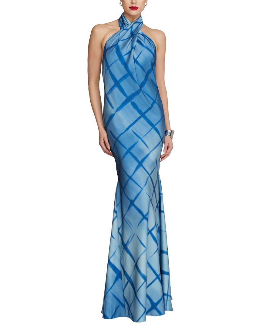 Halston Corinne Printed Satin Gown