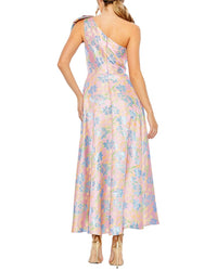 Mac Duggal One Shoulder Embroidered Floral A Line Dress