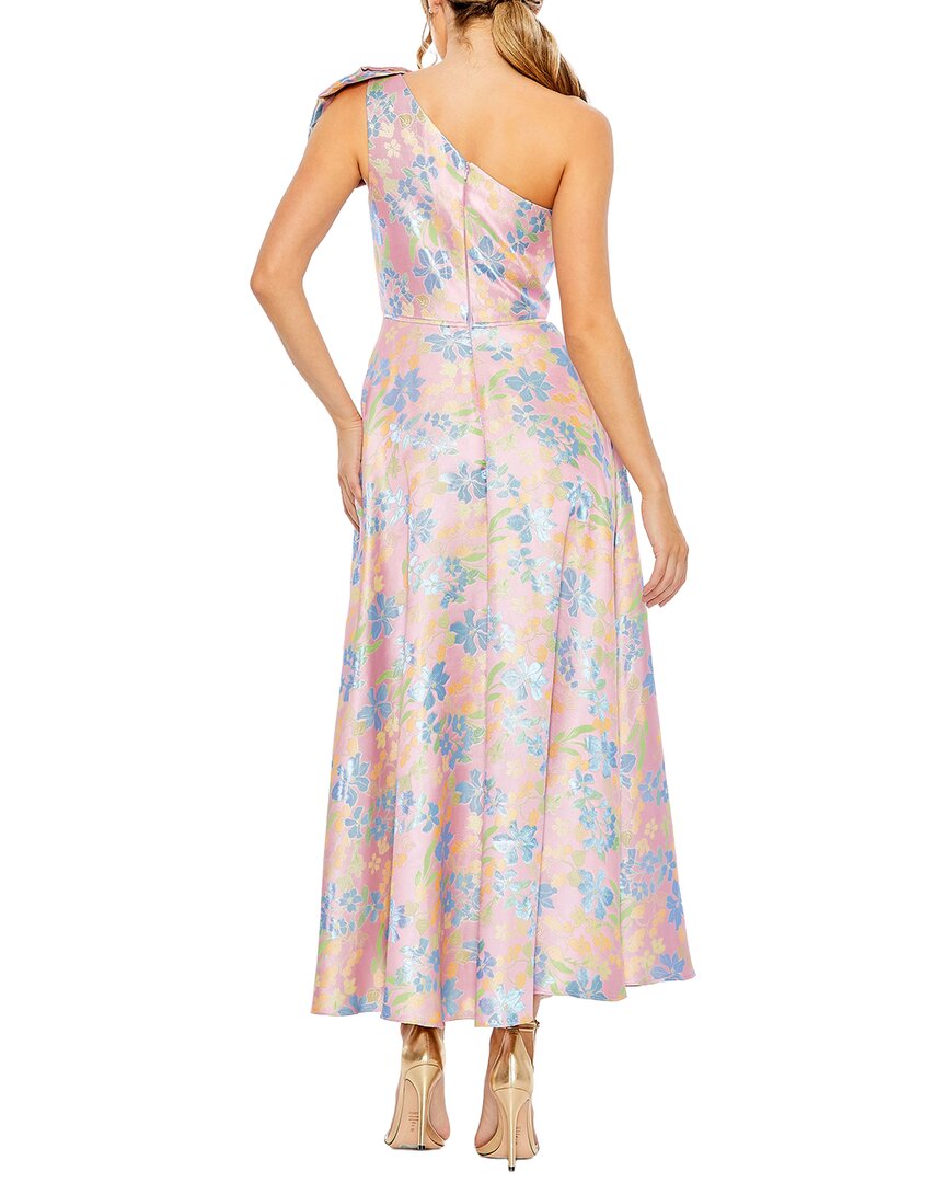 Mac Duggal One Shoulder Embroidered Floral A Line Dress