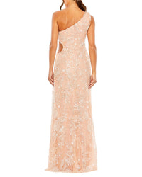 Mac Duggal One Shoulder Side Cut Embellished Gown