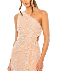 Mac Duggal One Shoulder Side Cut Embellished Gown