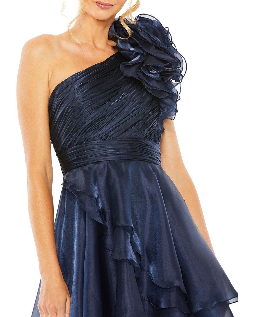Mac Duggal Organza One Shoulder Ruffle High Low Gown