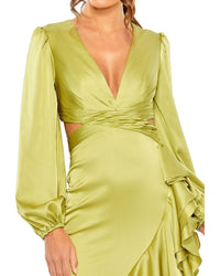 Mac Duggal Ruffled Column Gown