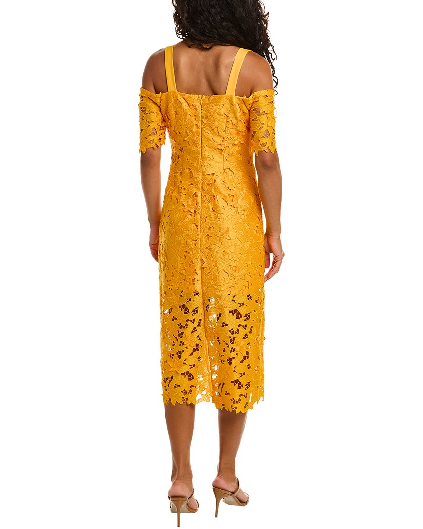Zac Posen 3D Guipure Lace Midi Dress