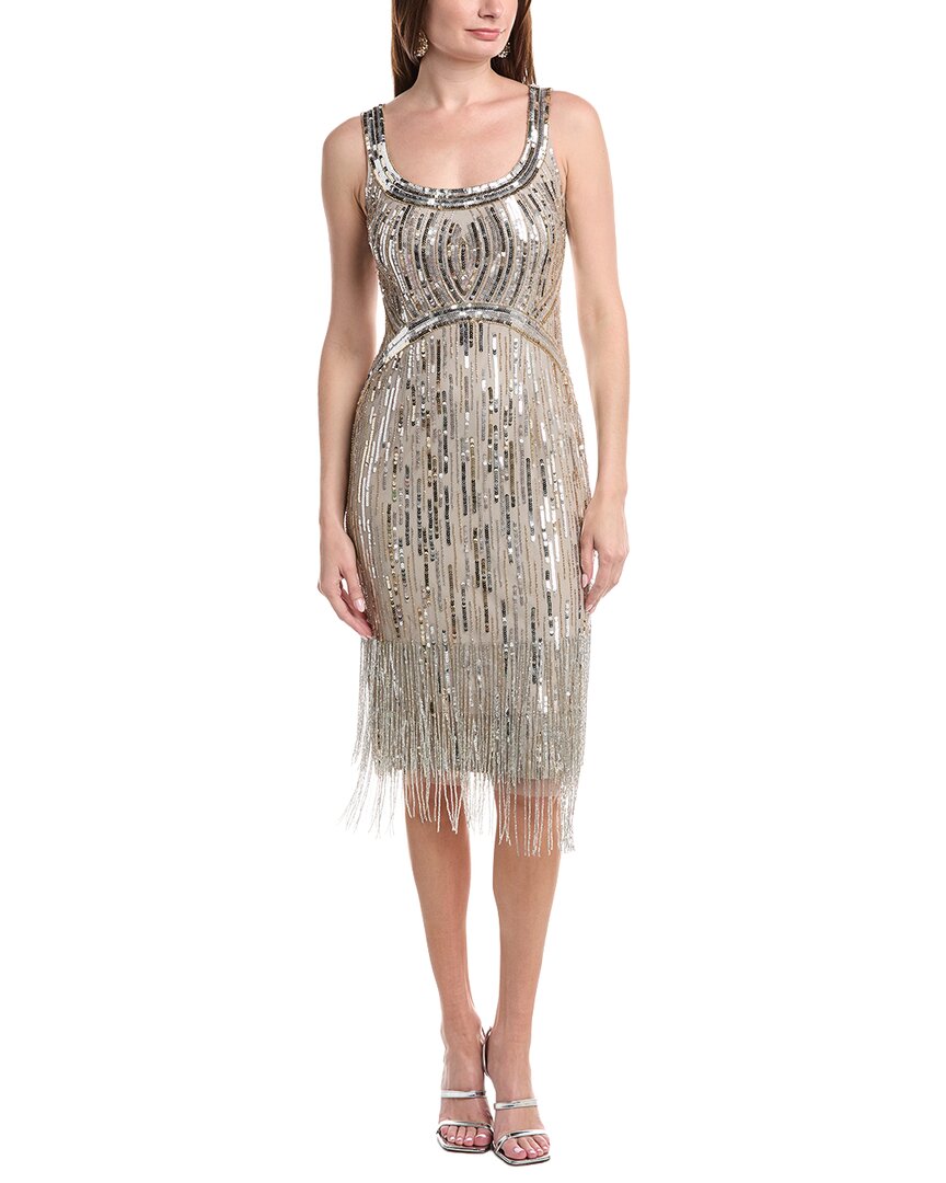 Adrianna Papell Beaded Fringe Dress