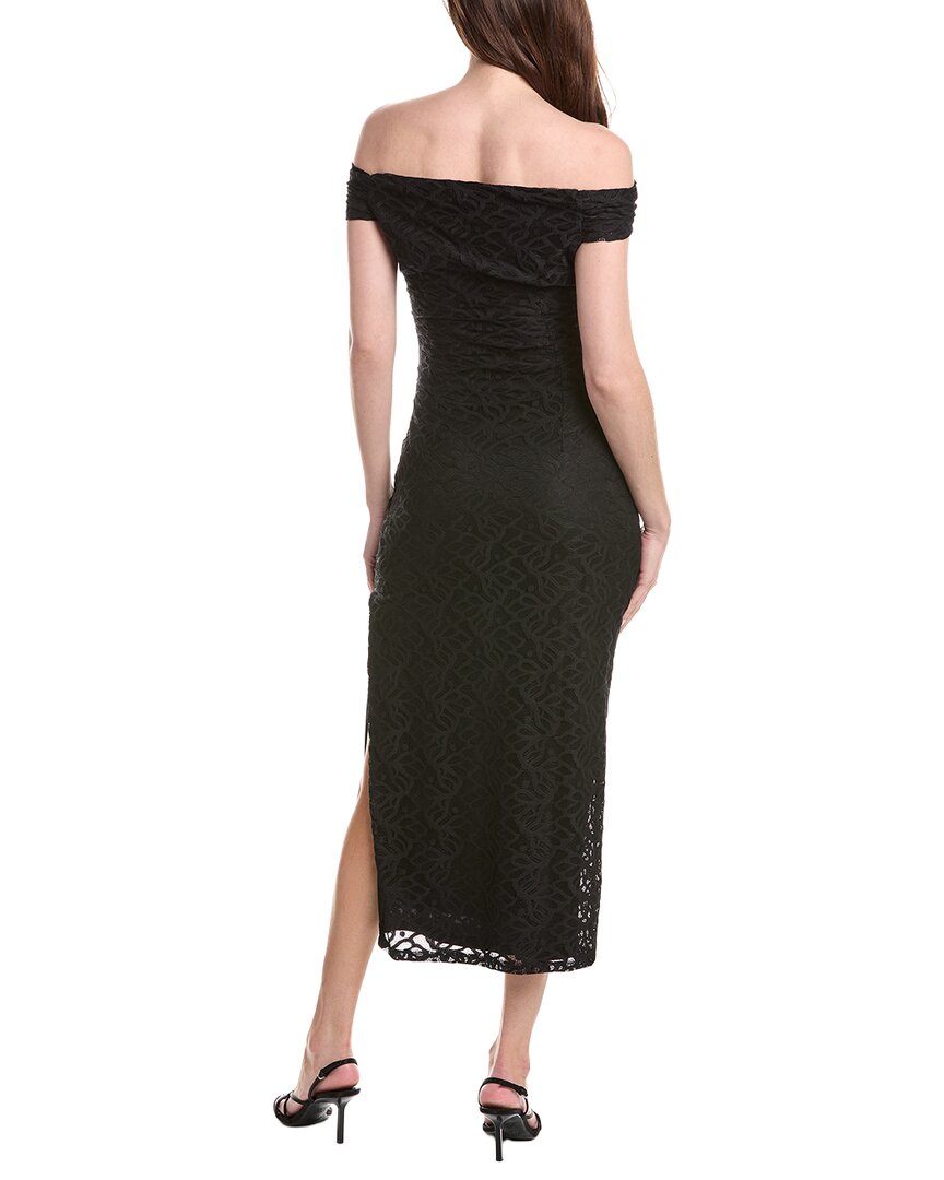 Adrianna Papell Off-The-Shoulder Lace Midi Dress
