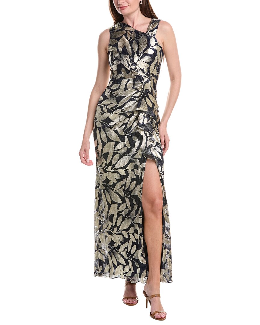 Adrianna Papell Foil Asymmetric Gown