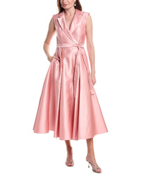 Adrianna Papell Lapel Mikado Midi Dress