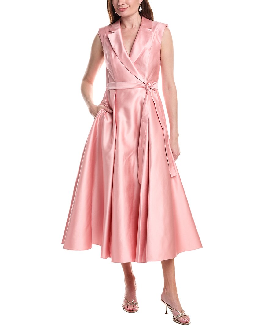 Adrianna Papell Lapel Mikado Midi Dress